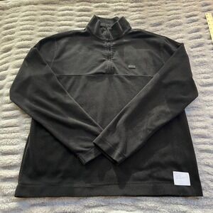 RAINS Mens Medium Quarter Zip Fleece Jacket Zip  Black Size Medium EUC